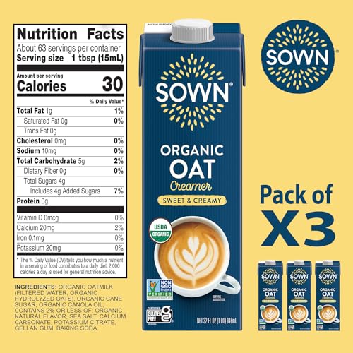 Organic Oat Creamer Sweet & Creamy (32 Fl Oz (Pack of 3))