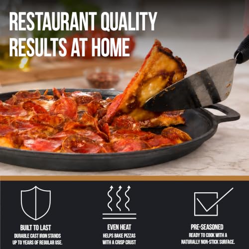 Cast Iron Pizza Pan with Dual Handles (16")