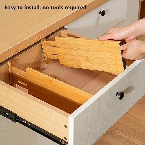 Dresser Drawer Organizers 6 Pack (For 12.5-17in deep drawers inner size)