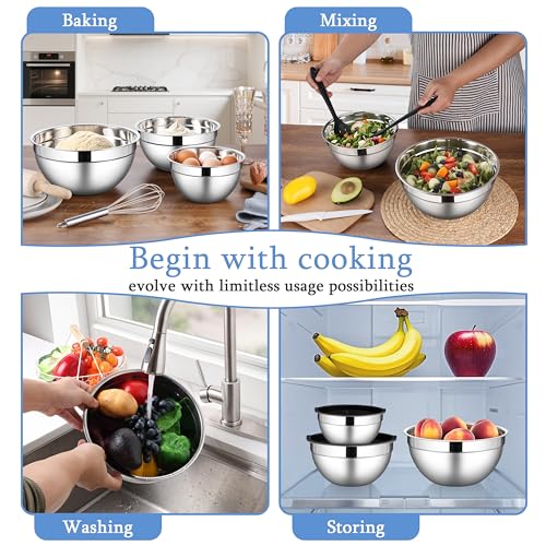 Mixing Bowls with Lids Set of 3 (6 Count)
