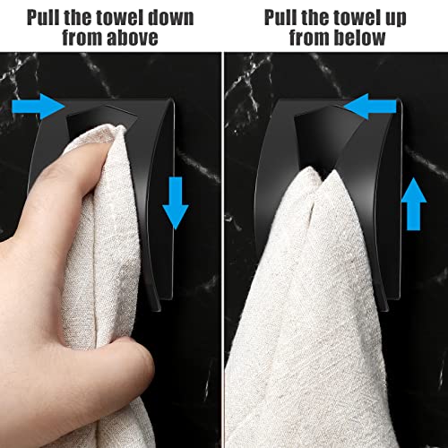 4 Pcs Self Adhesive Kitchen Towel Hook Holder (Black, White)