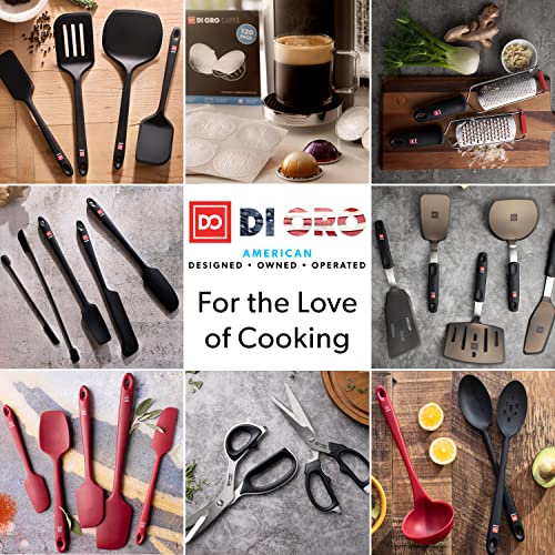 DI ORO Silicone Cooking Spoons (Black)