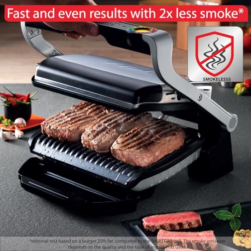 OptiGrill Indoor Panini Press Grill with 6 Cooking Programs (OptiGrill / Up to 4 Servings)