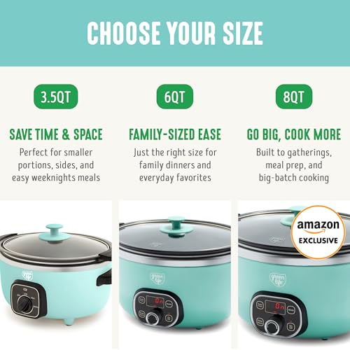 3.5QT Ceramic Nonstick Slow Cooker (Turquoise / 3.5 Quarts)