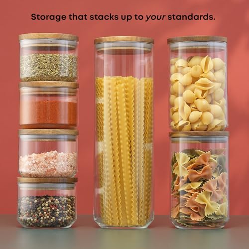 Holden 7 Piece Stackable Glass Storage Containers with Lids (72 Ounce)