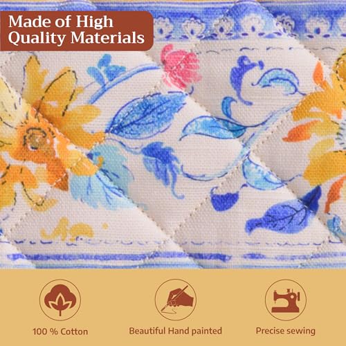 Pot Holders 100% Cotton Potholders (007 - Girassol / 8" x 8" (Pot Holder Pack of 2))