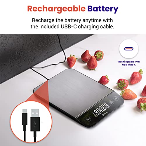 22lb Food Kitchen Scale (Stainless Steel-Silver)