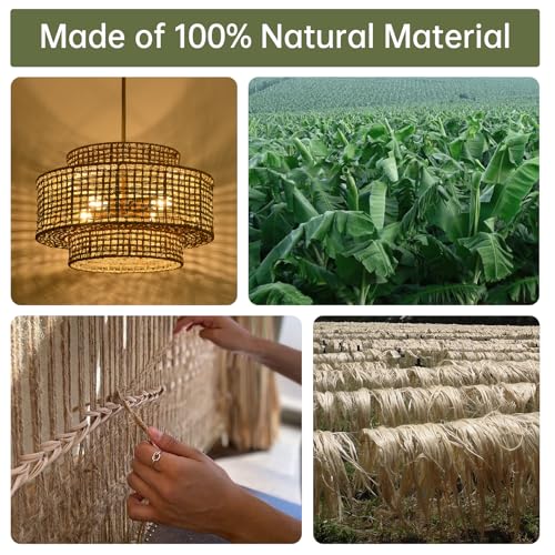 17.7" Rattan Chandelier for Dining Room (Gold / 17.7" 4-Light)