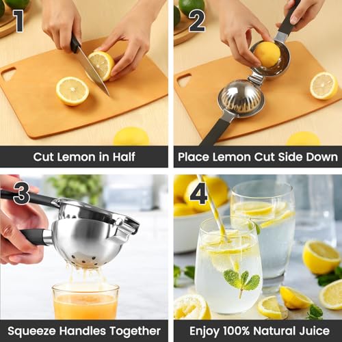 304 Stainless Steel Lemon Squeezer (Black)