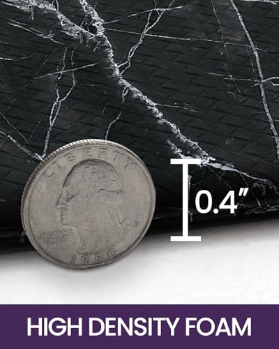 Kitchen Floor Mats Cushioned Anti Fatigue (Black Marble / 107"L x 23"W x 0.4"Th)