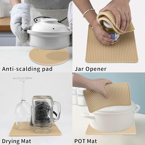 4 Pack Silicone Trivets for Hot Pots and Pans (4 Count)