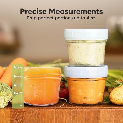 6pk 4oz Glass Baby Food Containers with Lids (6-pk 4 Ounce / Nord)