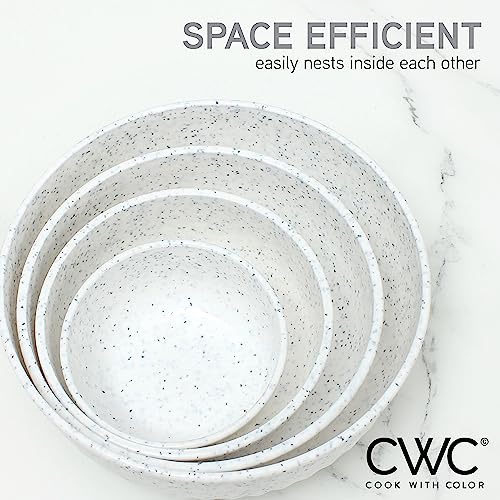 Prep Bowls with Lids (Speckled White / 8 Piece Set - Wide Bowls)