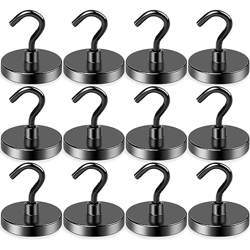 Magnetic Hooks Magnet Hook for Cruise Cabins 130LBS (Black / 1.26in)