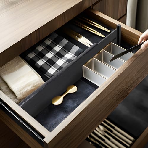 Bamboo Drawer Dividers Large (Black / 4"H, Large)