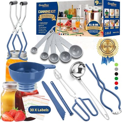 Canning Supplies Starter Kit (9-Pcs Set / Blue)