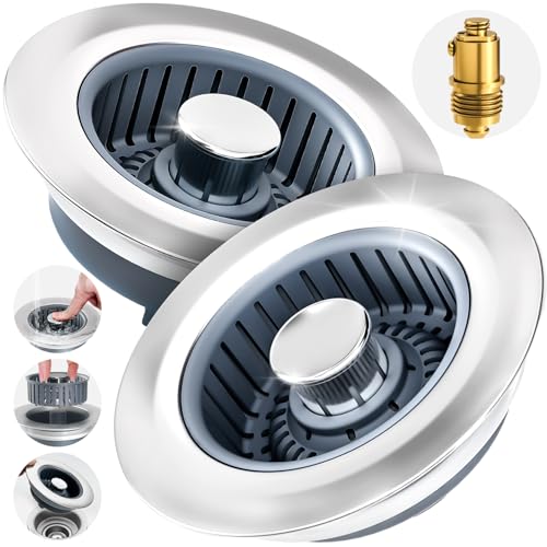 3 in 1 Kitchen Sink Stopper Strainer Basket Pop