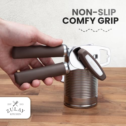 Manual Can Opener Heavy Duty Patented Stainless Steel (Toffee / Comfy Grip)
