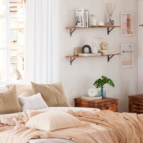 Long Wall Shelves (Rustic Brown / 31.5 Inch)