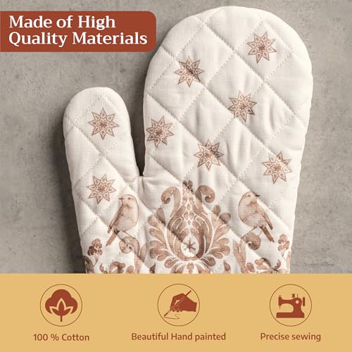 Maison d'Hermine Oven Gloves 100% Cotton Oven Mitt (121 - Allure / 7.5" x 13" (Oven Mitt))