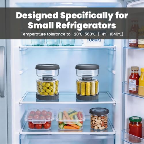 Glass Pickle Jar with Strainer Flip (25oz Smoky Grey Pickle jar)
