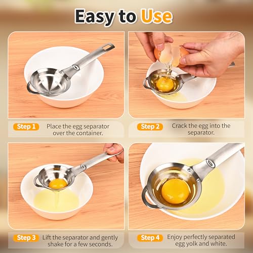 Stainless Steel Egg Yolk White Separator for Raw Eggs
