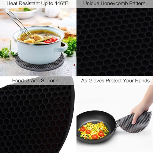 4 Pack Silicone Trivets for Hot Pots and Pans (4 Count)