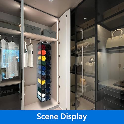 Closet Organization (Grey/Black / New improved-24 Pocket)