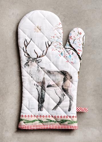 Maison d'Hermine Oven Gloves 100% Cotton Oven Mitt (116 - Rural Christmas / 7.5" x 13" (Oven Mitt))
