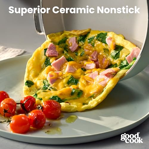 Ceramic Deep Saute Pan Skillet with Removable Handle & Lid
