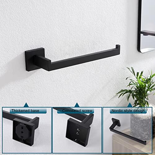 Black Towel Ring Hand Towel Racks Rods Bathroom Towel Rails Kitchen Hardware Stylish Stainless Steel (Matte Black)