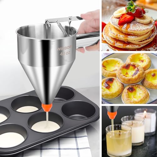 20oz Stainless Steel Pancake Batter Dispenser Multi (Stainless Steel - 20 oz)