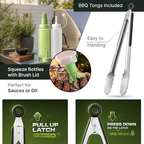 Metal Spatula Set (Wooden handle set + tongs and bottles)