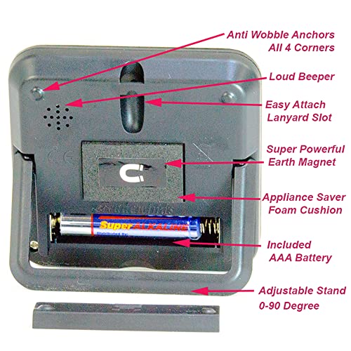 Elegant Digital Kitchen Timer Stainless Steel (6 Count)