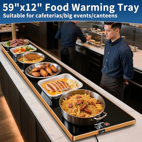 Warming Trays for Buffets Party (Black / Extra Long-59"x12")