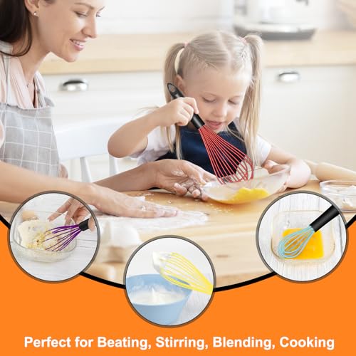 4 Pieces Silicone Whisks Set (Red,Yellow,Blue,Purple)