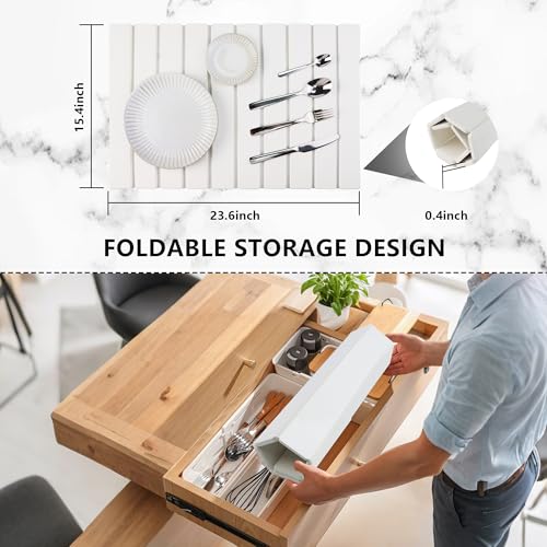 Large Stone Drying Mat for Kitchen Counter Diatomaceous Earth Collapsible 24”（L）*16”（W）Super Heat Resistant Mats