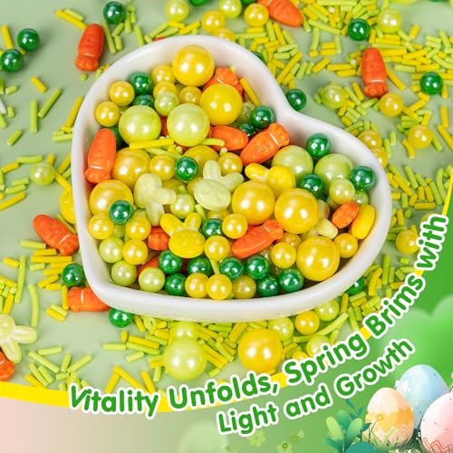 Edible Yellow Green Sprinkles for Cake Decorating (Rabbit)