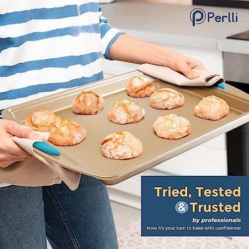 Baking Kit Nonstick Gold Steel Oven Set (Blue / 10 Piece)