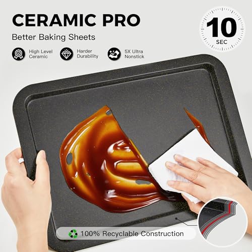 Ceramic Baking Sheet Pan Set of 3 (Dark Gray / L/M/S)