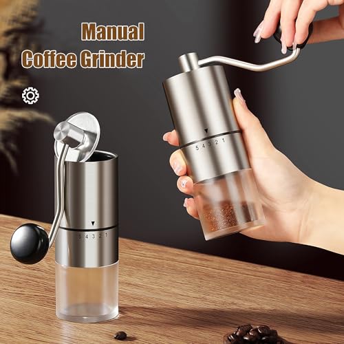 Manual Coffee Grinder (Silver Ceramic Burr)