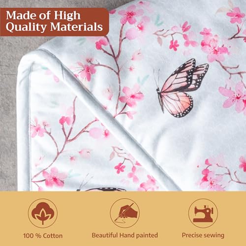 Double Oven Mitts 100% Cotton Double Oven Glove (050 - Blossoms in Spring / 7" x 35" (Double Oven Mitt))
