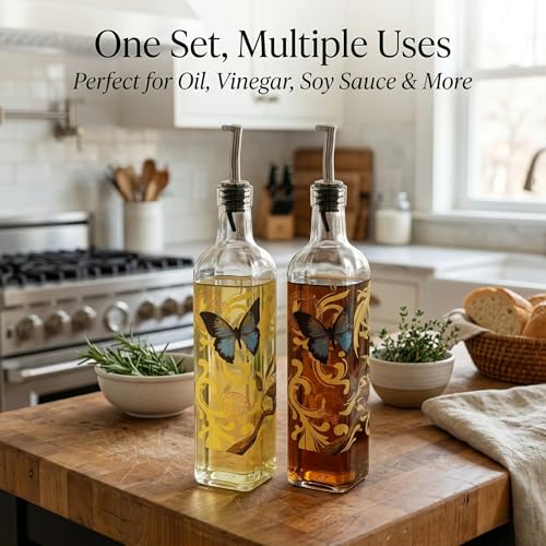 2 Pack Glass Olive Oil Dispenser (Butterfly)