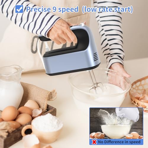9 Speed Digital Hand Mixer Electric (Ocean Blue)