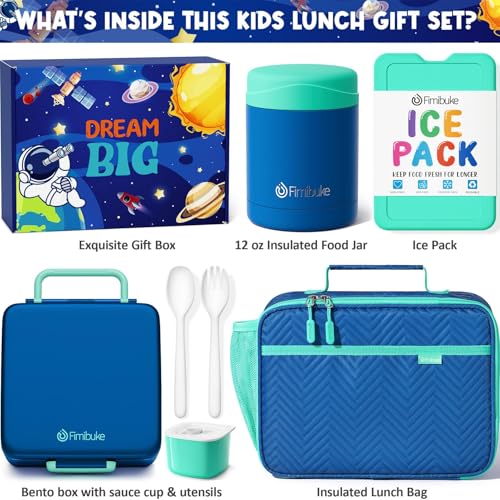 Kids Bento Snack Lunch Box with Thermo Insulated Toddler Lunch Bag