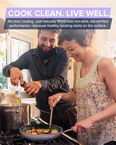 Healthy G11 Pots and Pans Set Non Stick (Lilac Purple (G11))