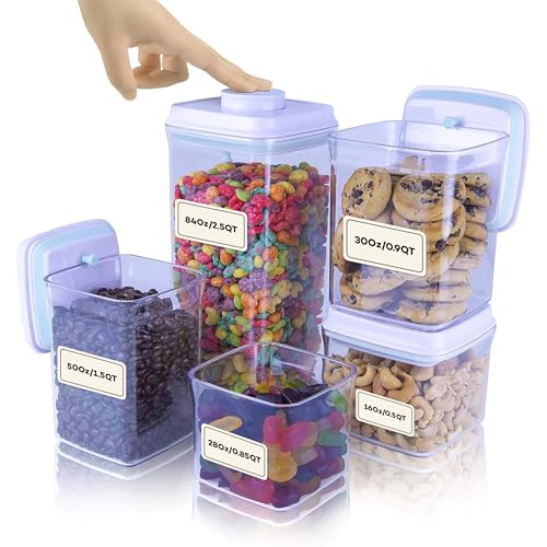 Bop Top Airtight Food Storage Containers with Lid Multi Pack (Set of 5)