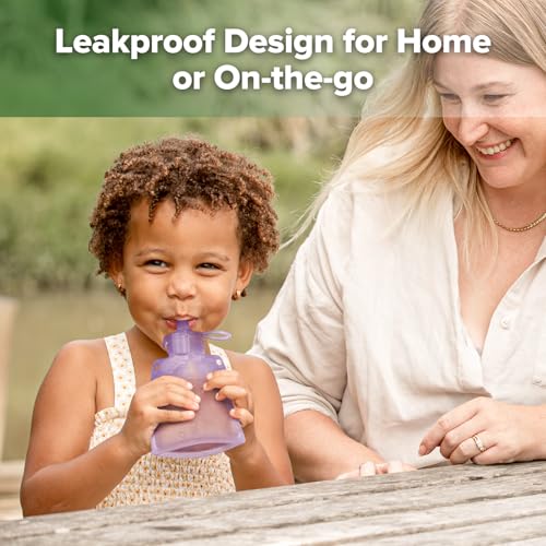 Refillable Silicone Baby Food Pouch (Lavender / 4-Pack)
