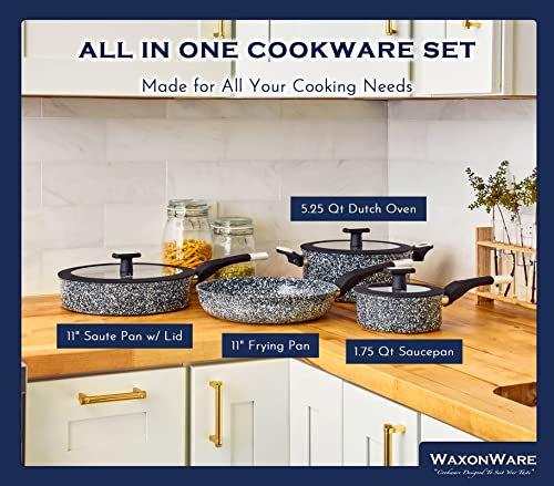 7pc Nonstick Cookware Set (7 Piece Stonetec Set)