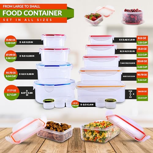 Food Storage Containers with Lids (14 PACK - RED)